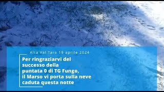 Neve caduta in appennino il 19 aprile 2024 vi ci portiamo per ringraziarvi del successo di TG Fungo