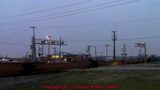 BNSF 1085 detour table train on the KCS thru Carrollton, Tx. 02/14/2012 ©