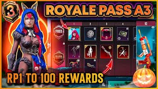 A3 Royal Pass 1 To 100 Rp Rewards | Upgradable Mythic Outfit | New Rp Max #pubgm #teampubgm #RG Lio