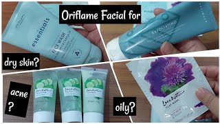 oriflame Facials Review for oily &dry skin love nature&essentials