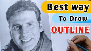 Akshay Kumar Outline | How to draw Akshay Kumar for beginners | Best way to draw outline | Tutorial