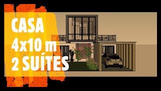 CASA 4 x 10 m CONTAINER COM 2 SUÍTES