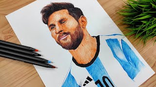 Leo Messi  Drawing by Pen | Hatching Techniques | FIFA 2022 |Part 2