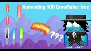 Growtopia|Harvesting  100 Growsaber tree!