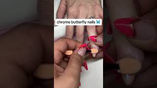 Chrome butterfly nails #naildesigns