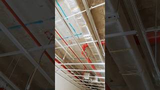 fire sprinkler system under installation