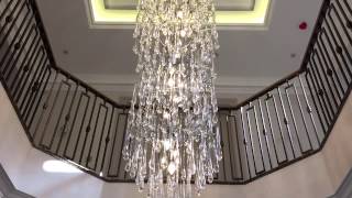 3.8m Custom Bespoke Brass Branch twig tree Chandelier with Glass Drops by First Class Lighting Ltd