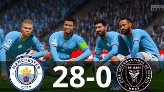 MESSI, RONALDO, MBAPPE, NEYMAR, ALL GOALS | MAN CITY 28-0 INTER MIAMI