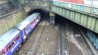 Tram over train at Sheffeld Midland