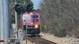 MBTA HSP46 #2007 crossing at Plain Street ft @MBTAAmtrakProds6805