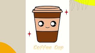 How to Draw Cute ☕COFFEE CUP☕ Step By Step, Draw Cute Inspiration for kids #cute #drawing #youtuber