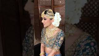 #shorts/rich royal elegant blue heavy lehenga indian bridal wedding makeup look by parul garg #rlSA