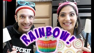 Rainbow Cupcakes Recipe (Vegan) | Comedy Cooking | Pillow Talk TV web series