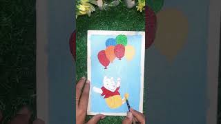 ||pooh cute bear painting ||canvas painting|| #painting #trending #viral #artwork #acrylicpainting