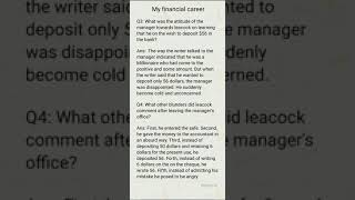 My Financial Career easy questions answers part 2