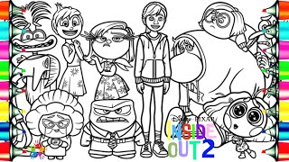 Inside Out 2 Coloring Pages / Riley Anxiety Envy Anger Disgust Ennui Joy Embarrassment Fear Sadness