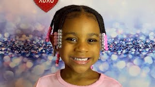 2 Layer Feed In Braids On My Toddlers Natural 4B Hair Ft. KaleidoKids Hair Products | Deja Aaliyah