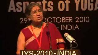 DR HANSA JI J YOGENDRA, speaks in the OPENING CEREMONY IYS-2010-INDIA 2/3