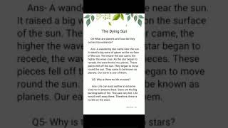 "The Dying Sun☀" easy questions answers☺ Part 2