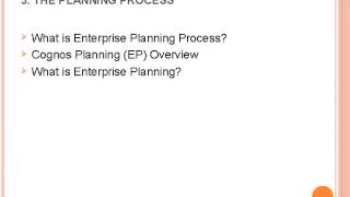 Cognos Enterprise Planning Online Training