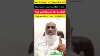 Waiting List Clear All State News Update Today| Hajj 2025 Latest News Update Today| #hajj2025