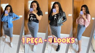 1 PEÇA - 4 LOOKS/ CRIEI VÁRIAS COMBINAÇÕES USANDO UMA *saia tubinho* 😍 Gabi de Paula