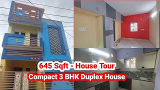 House Tour 645 Sqft | Compact 3 Bhk independent Duplex House for sale In Chennai, Kundrathur