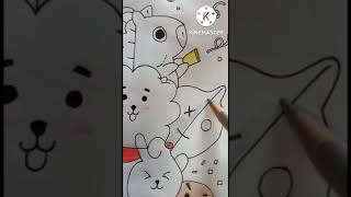 Drawing the BT21 cartoon!||#shorts