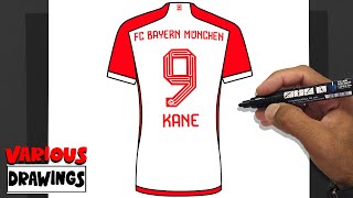 How To Draw Harry Kane FC Bayern München shirt 9