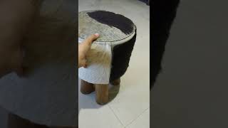 Handcrafted Leather Wooden Stool