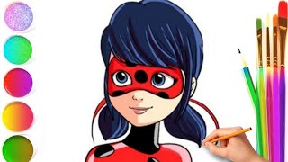 How to draw Miraculous Ladybug.Wie zeichne Miraculous Ledybug.Cómo dibujar a Miraculous Ledybug.