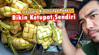 CARA MEMBUAT KETUPAT DAUN JANUR dari DAUN KELAPA, MASAK PAKAI KAYU BAKAR