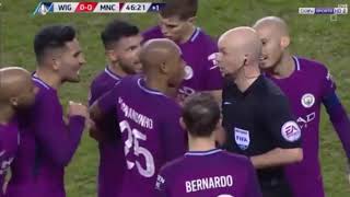 Fabian Delph Controversial Red Card - Wigan Athletic vs Manchester City FA 19/02/18