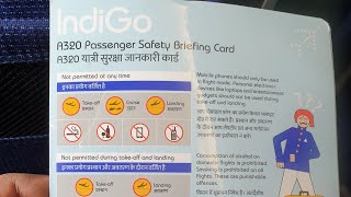 Airbus 320 passenger safety briefing card by Indigo