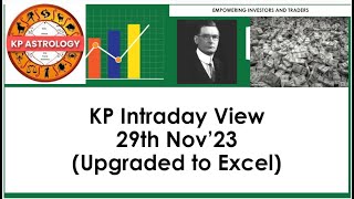 Banknifty | Nifty | KP Intraday View | 29th Nov'23 | Upgraded to excel