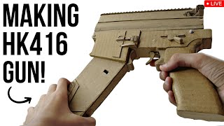 Making hk 416 cardboard gun!!! Live creation 🔴