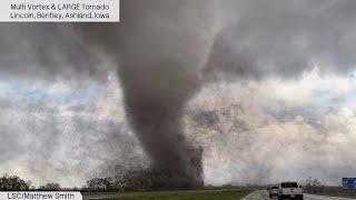 Multi Vortex & Large Tornado - Lincoln, Bentley, Ashland, Iowa