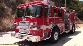 LAFD Brush Fire Assignment. Laurel Canyon IC In Hollywood