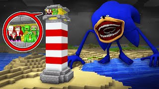 JJ and Mikey Family Escape from GIANT SHIN SONIC in Minecraft - Maizen