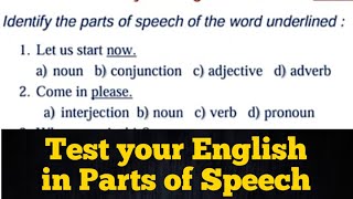 Test your English in Parts of speech.. How much score can you get out of 20. Most important for exam