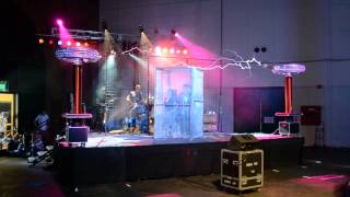 Tesla Coils - Arc Attack - IRON MAIDEN The Trooper! - Maker Faire 2014 - San Mateo - No. 1