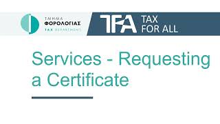 TFA - Services - Certificate