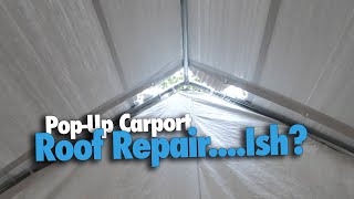 Repairing a torn temporary carport roof. Will it hold?