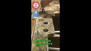 Granite crack repair behind sink - Part 6 #kitchen #granite #interiordesign