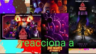 los personajes de fnia 123 reacciona los Trailer de five night at Freddy del juegos y de la película