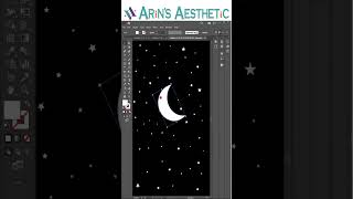 How to draw a crescent moon in adobe illustrator.  #adobeillustrator