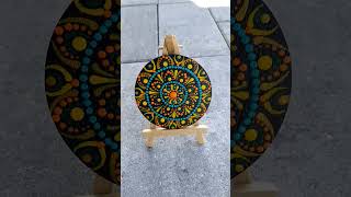 Easy Dot Mandala Painting on Small Round Wooden coaster#mandala