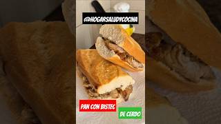 PAN CON BISTEC DE CERDO 🐷 🇨🇺💛👌#cocinacubana #recetascubanas #comidacubana