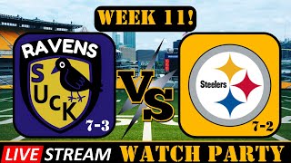 Ravens 7-3 VS Steelers 7-2 LIVE STREAM (WATCH PARTY) and Play Calls