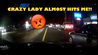 CRAZY LADY ALMOST CRASHES INTO ME!